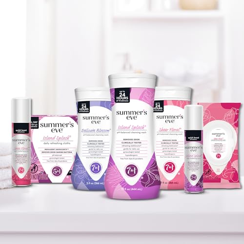 Summer's Eve Blissful Escape Feminine Wipes, Gentle pH-Balanced Formula Helps Control Vaginal Odor, Individually Wrapped W...
