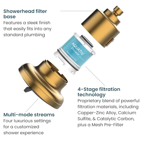 AquaTru Shower - Advanced Shower Filter Removes Impurities from Hard Water to Support Healthy Skin, Scalp, Hair, Reduce Br...