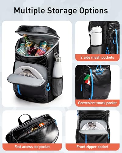TOURIT Backpack Cooler Insulated 30 Cans, Lightweight Leak Proof Travel Cooler Bag, Soft Waterproof Cooler Backpack for Me...