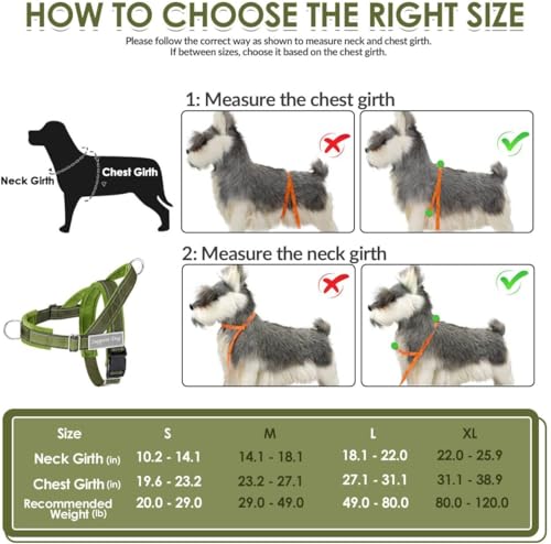 SlowTon No Pull Dog Harness - Heavy Duty Dog Harness and Leash Set for Medium Large Dogs, Reflective Tactical Harness with...