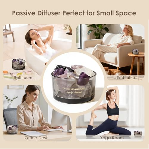 Aroma Stone Passive Diffuser with Essential Oils for Home, Bathroom, Office | Room Scent | Home Decor & Fragrance, Elegant...