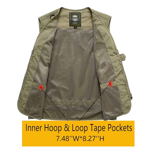 Flygo Men's Casual Lightweight Outdoor Fishing Work Safari Travel Photo Cargo Vest Jacket Multi Pockets