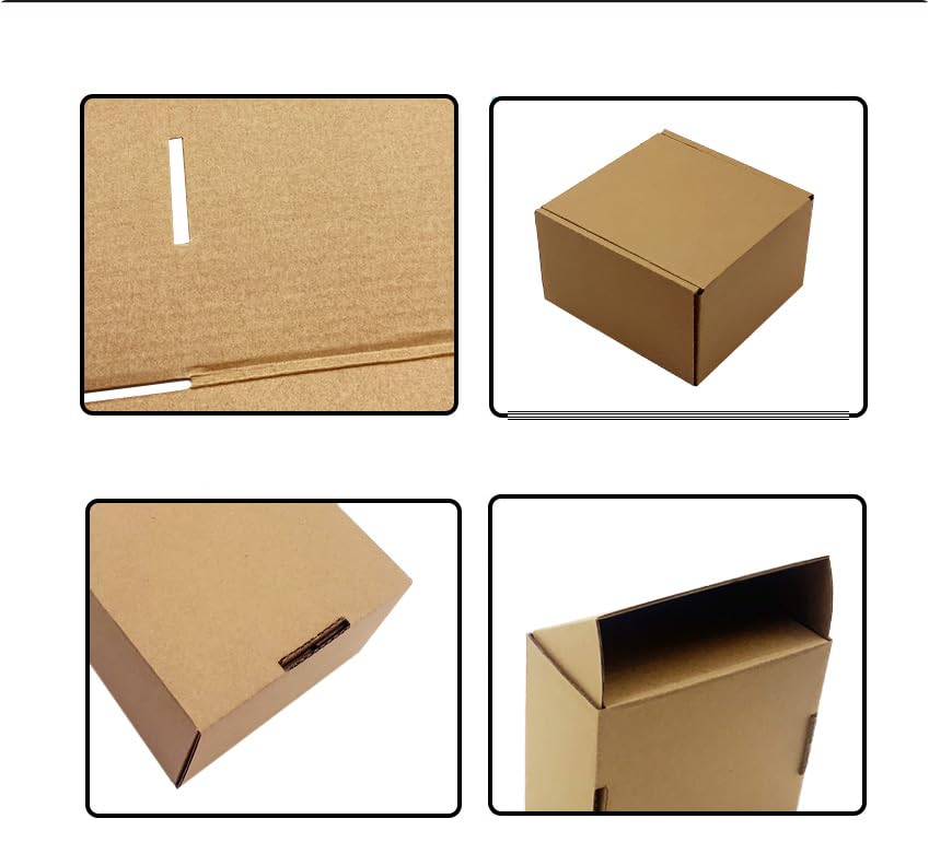 5x5x3 inch Shipping Boxes Pack of 25, Brown Corrugated Cardboard Box Mailer Boxes for Packaging Small Business Shipping，Re...