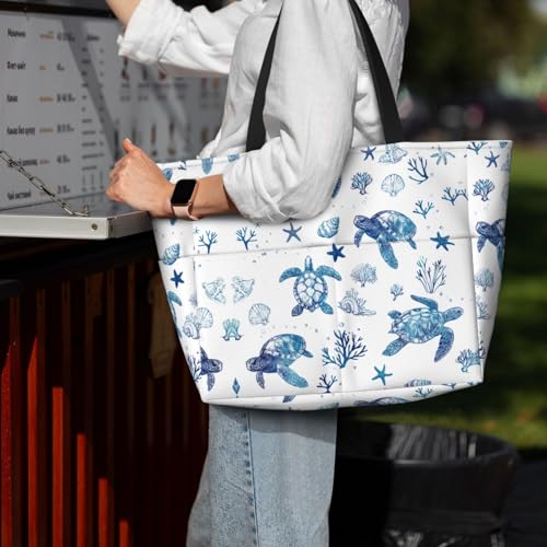 BJQ Beach Tote Bag for Women Beach Bag Waterproof and Sandproof Tote Bag with Wet Bag Large Travel Bag for Weekend Travel