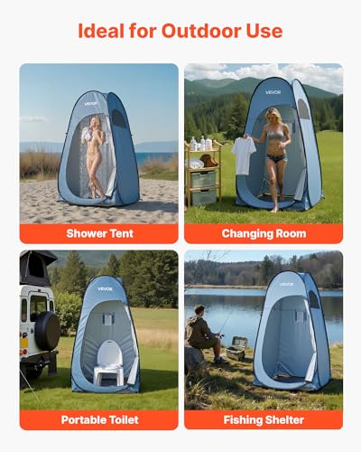VEVOR Pop up Privacy Tent, Instant Portable Privacy Tent Changing Room with Ground Stakes, Ropes, and Carry Bag, 190T Poly...