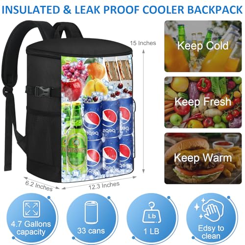 Tenot Cooler Backpack 33 Cans Backpack Coolers Insulated Leak Proof Soft Beach Cooler Bag for Men Women Ice Chest Backpack...