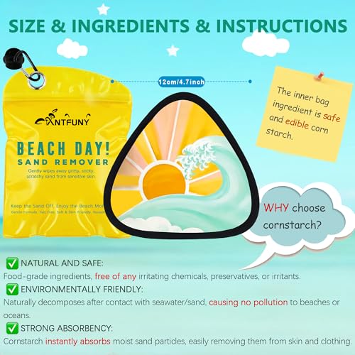 Triangle Sand Remover for Beach Sandproof Cleaner Eraser Essential Travel Wipe Off Mitt Duster Brush Cup Holder Game Toy S...
