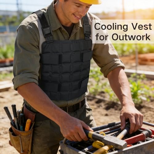 Ice Cooling Vest Neck Cooler for Hot Weather, Reusable Ice Pack Vest with Adjustable Straps, Cold Ice Jacket for Men & Women