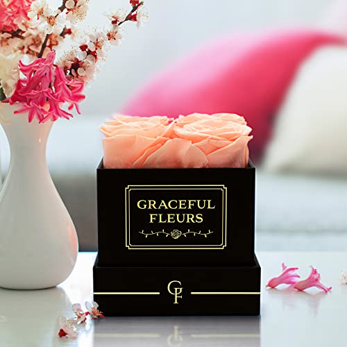 Graceful Fleurs Real Long Lasting Roses in a Box for Years, Preserved Fresh Forever Flowers for Delivery Birthday, Mothers...