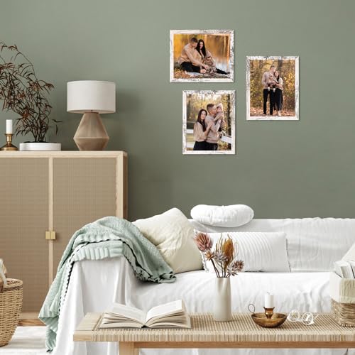 PETAFLOP Wooden Bulk 8x10 Picture Frame Set of 18, White Distressed Photo Frames Fits 8 by 10 for Wall or Tabletop Display