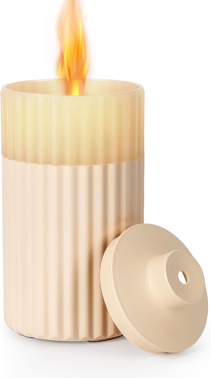 Flameless Candle Diffuser, Aromatherapy Essential Oil Diffuser Cool Mist Humidifier with Auto Off Function Electric Candle...