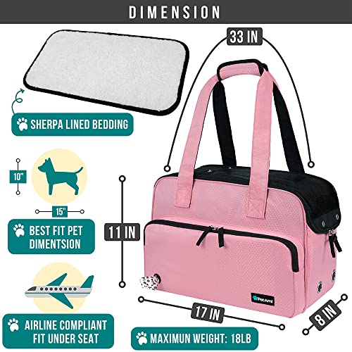 PetAmi Small Dog Purse Carrier, Soft-Sided Pet Carrier Bag with Pockets, Portable Puppy Cat Travel Handbag Tote, Airline A...