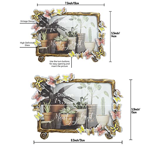 Tricune Floral Picture Frame Display Photo 4x6 Photo Frame Made of Metal and High Definition Glass for Table Top Display H...