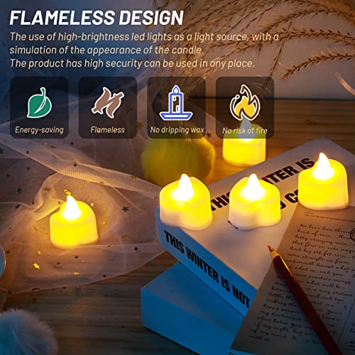 cridoz 2000 Pieces Artificial Rose Petals with 24 LED Tea Lights Candles, Romantic Decorations Special Night Set for Nigh...