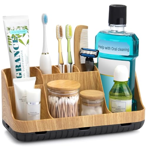 GFWARE Bathroom Organizers and Storage - Detachable 7 Slots Kids Electric Toothbrush and Toothpaste Holde Drainage for Bat...