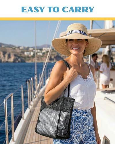 Rave Envy Beach Tote Bag for Women – Waterproof Mesh Tote Bag, Large Capacity Sandproof Beach Bags for Travel