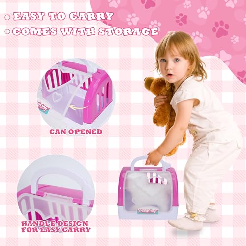 Doctor Kit for Girls -Vet Play Sets for Kids, Pretend Play Doctor Set with Pet Cage and Kitten Toy, Doctor Play Gift for K...