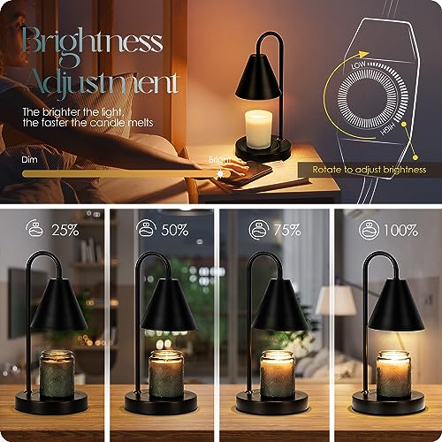 Aimoptg Candle Warmer Lamp,Electric Candle Warmer with Dimmable Light,Scented Wax Melter,No Smoke,Compatible with Various ...