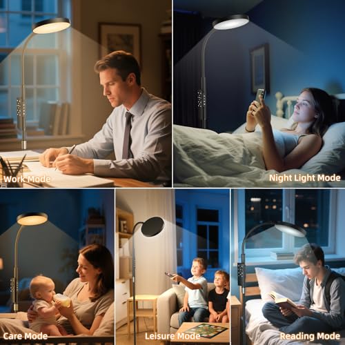 PACOVY Floor Lamp, Adjustable Height Floor Lamps for Living Room Bedroom, 120 LED Super Bright Standing Lamp Remote & Touc...