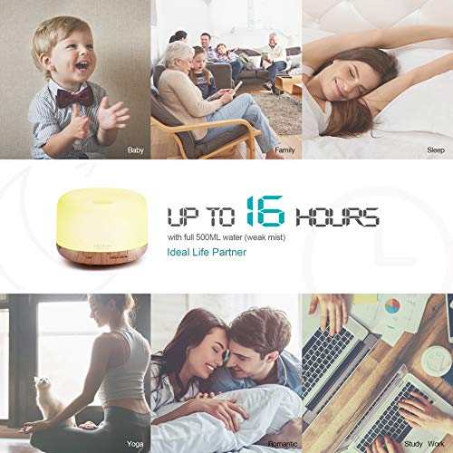ASAKUKI Smart Wi-Fi Essential Oil Diffuser, App and Voice Control Compatible with Alexa, 500ml Aromatherapy Humidifier for...