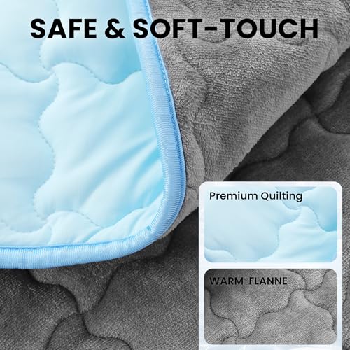 Dog Cooling Mat, Double-Sided with Cooling Fabric & Warm Flannel, 35.4" x 23.6" Thickened Cooling Mat for Dogs, No Electri...
