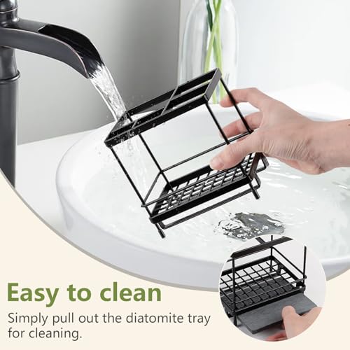Carbon Steel Toothbrush Holders for Bathrooms, 5 Slots Kids Electric Tooth Brush and Toothpaste Organizer for Countertop, ...