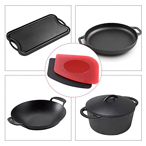 316 Upgraded Chainmail Scrubber with Silicone Handle Cast Iron Cleaner for Cast Iron Grill Pan Skillet Wok Bakeware Ergono...