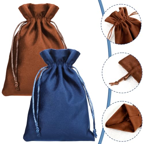 Velvet Gift Bags, 4pcs Dice Storage Bag with Drawstring 5 x7 inch Mixed Drawstring Soft Velvet Cloth Jewelry Pouches Small...