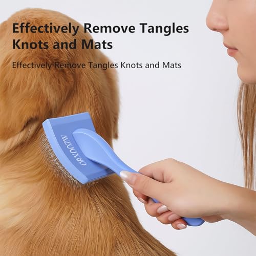3PCS Slicker Brush for Dogs & Pet Comb,Professional Dog Grooming Brush (Goldendoodles,Poodles,Labradoodles) with Extra Lon...