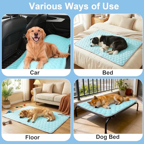 Vivifying Cooling Blanket for Dogs, Reversible Ice Silk Dog Cooling Mat with Soft Plush Backing, Summer Pet Blanket Throw ...