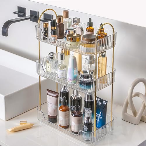 Aveniee Bathroom Counter Organizer, 3 Tier Perfume Skin Care Countertop Storage Shelf, Vanity Makeup Tray for Cosmetic Ski...