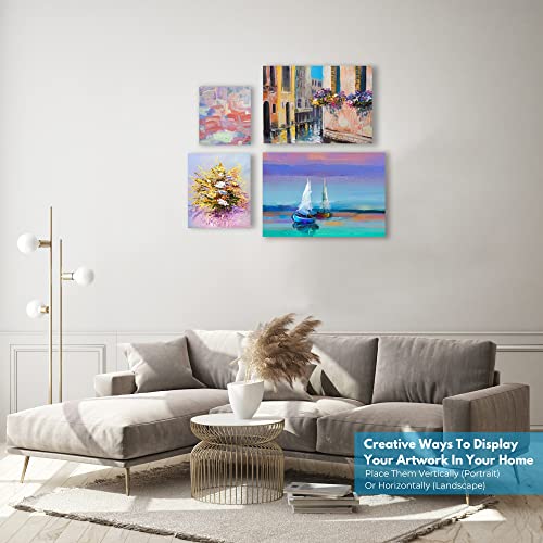 KEFF 24-Pack 𝗣𝗥𝗘𝗠𝗜𝗨𝗠 Canvas for Painting, 6 of 5x7, 8x10, 9x12,11x14 Painting Canvas Boards, Art Supplies for Adult...