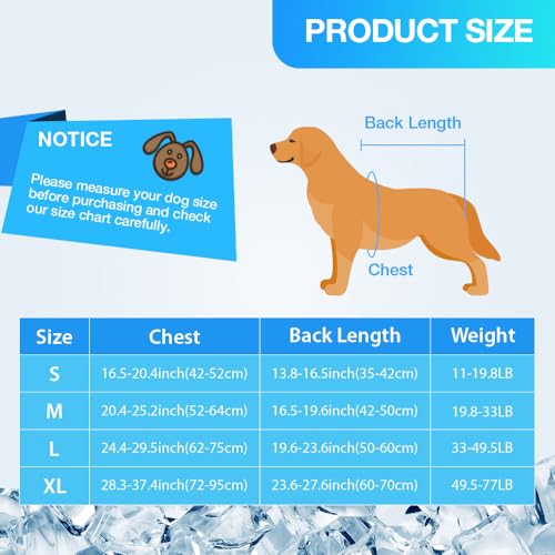 COMFPET Dog Cooling Vest for Summer, Lightweight Cooling Shirt for Small Dogs (22-44lbs), Ideal for Corgi, Shiba Inu, Fren...