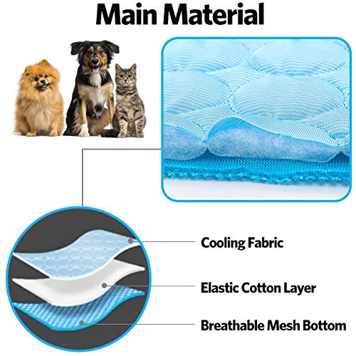 aingycy Dog Cooling Mat Pet Cooling Pads Dogs & Cats Pet Cooling Blanket for Outdoor Car Seats Beds (Blue, 28IN * 40IN)