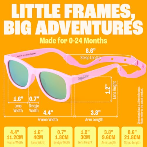 Polarized Baby Sunglasses With Strap - Unbreakable Flexible Infant Sunglasses For Toddlers Newborns 0-24 Months