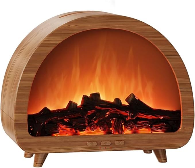 Diffuserlove Fireplace Essential Oil Diffuser Flame Aromatherapy Scent Diffuser Oil Machine Cool Mist Humidifier Colorful ...