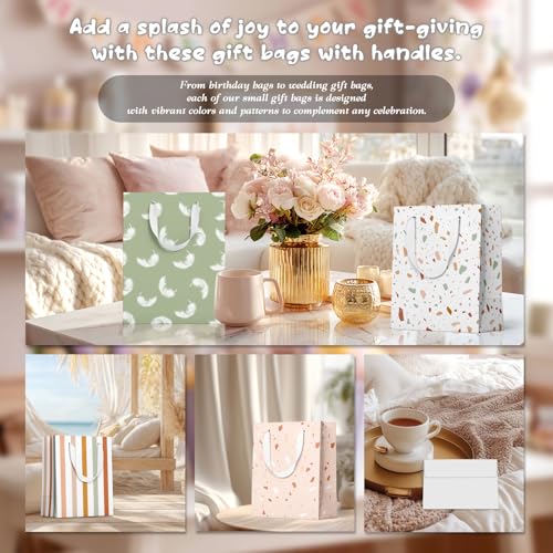 slapaflife Gift Bags Medium Size, Tissue Paper for Gift Bags Incl.Cards & Self-adhesive Envelope - Reusable & For Birthda...