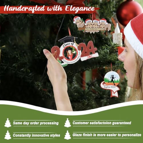 MAXORA Personalized Mitten Family of 11 Christmas Tree Ornament 2025 Family Tradition Christmas Keepsake Gift Collection f...