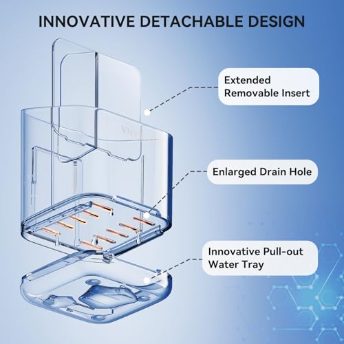 Toothbrush Holders for Bathrooms, 3 Slots Detachable Electric Toothbrush Holder Wall Mounted with Divider, Removable Tooth...