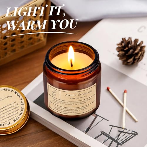 4 Pack Candles for Home Scented,Amber Jar Aromatherapy Candle Gifts for Women,Scented Candles Set for Mother's Day Christm...