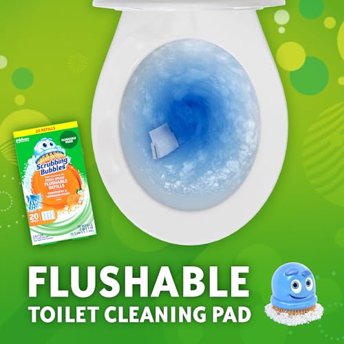 Scrubbing Bubbles Flushable Toilet Bowl Wand Cleaner Refills, Fresh Brush Cleaner Toilet Refill Pads, Removes Limescale & ...