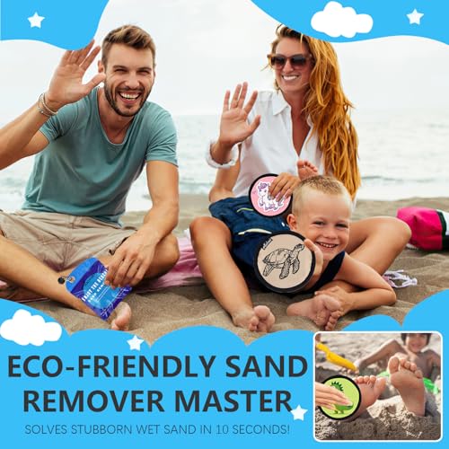 Beach Sand Remover Sand Eraser Brush Wipe Mitt Family Kids Women 2026 Summer Beach Vacation Essentials Hawaii Honeymoon Ac...