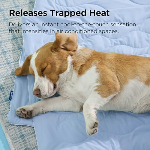 Bedsure Premium Cooling Blanket for Medium Dog - Q-MAX>0.5, Breathable Summer Washable Cold Pet Throw Blanket, Soft Durabl...
