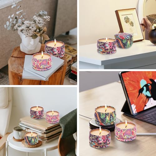 3 Pack Home Scented Candles - Strong Lavender, Vanilla & Rose Candle, 2.5 Oz, 100% Soy, Non-Toxic, Small Candle Set for Ar...