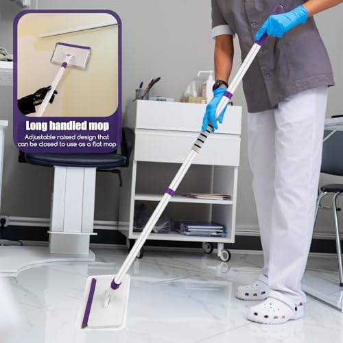 Baseboard Cleaner Tool with Handle, 60" Extendable Long Handle Baseboard Cleaner with 5 Reusable Pads for Baseboards Clean...