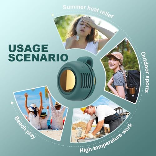 Portable Silent Mini Bladeless Electric Fan, Mini Whirlwind Fan for Waist Clip Fans USB Rechargeable, 3 Speeds Rotatable C...
