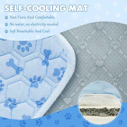 SHEJIZE Cooling Dog Mat, Q-Max>0.4 Breathable Cooling Pad for Dogs, Washable Dog Crate Mat, Non-Slip Dog Cooling Bed for I...