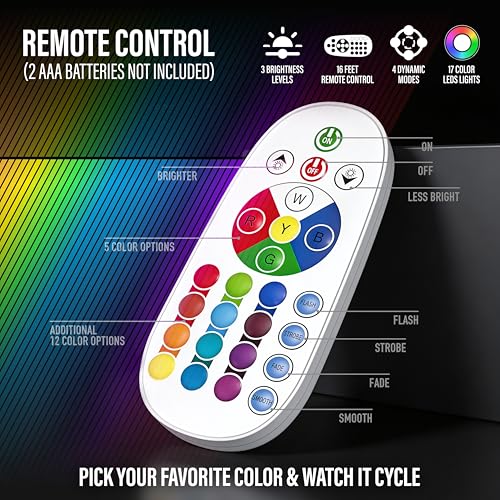 JAMBO 17-Color Changing LED Motion Lamp with Remote, 16" LED Light for Kids Teens and Adults, Night Light Nightlight, Magm...