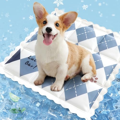 ZHAKKE Dog Cooling Mat 13.7” x 13.7” Pet Summer Self-Cooling Pad for Dogs and Cats Non-Toxic Gel No Water or Electricity N...