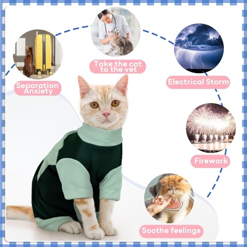 Cat Apparel for Small Cats, Adjustable Relief Vest with Zipper, Suitable for Thunderstorms, Fireworks, Separation, Travel,...